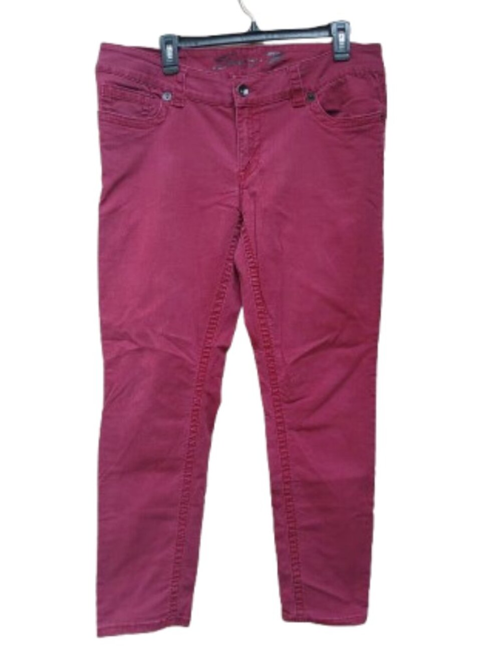 Seven7 Wine Red Skinny Jeans Burgundy Cotton Blend 5-Pocket